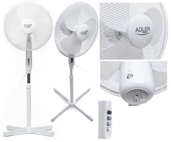 WENTYLATOR 90W STOJĄCY 40CM REGULACJA WYSOKOŚCI ADLER AD7305