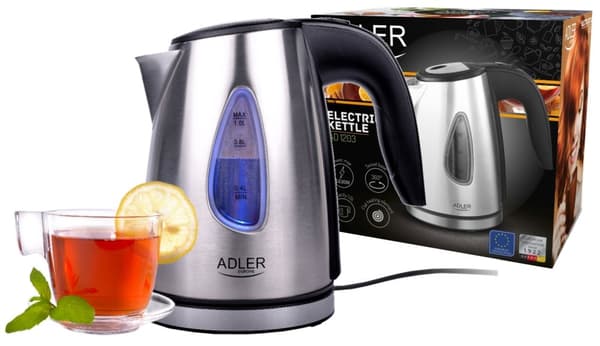 CZAJNIK ELEKTRYCZNY METALOWY INOX 1L 1630W ADLER AD1203