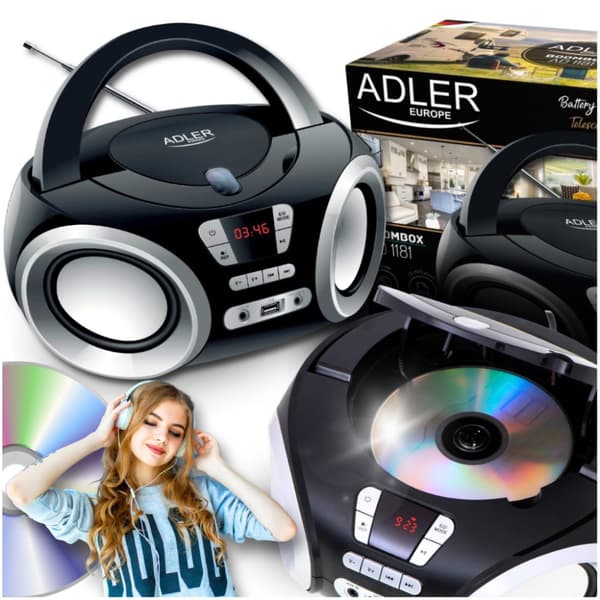RADIO ODTWARZACZ CD MP3 USB BOOMBOX ADLER AD1181