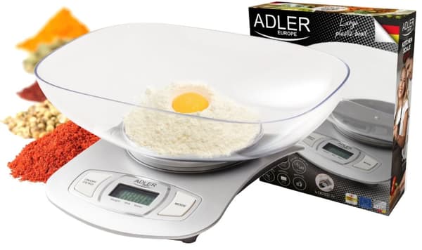 WAGA KUCHENNA DO 5KG DOKŁADNOŚĆ 1G MISKA ADLER | AD 3137