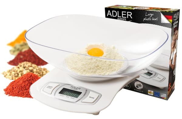 WAGA KUCHENNA DO 5KG DOKŁADNOŚĆ 1G MISKA ADLER | AD 3137