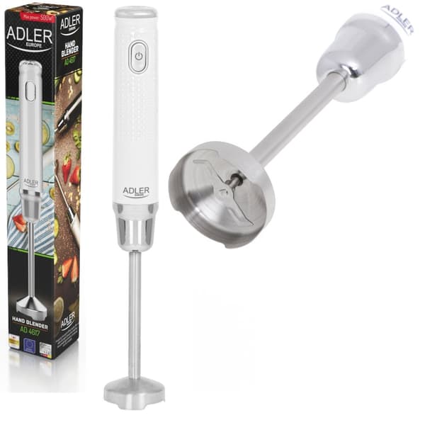 BLENDER RĘCZNY 350W STALOWE OSTRZA BIAŁY ADLER | AD4617
