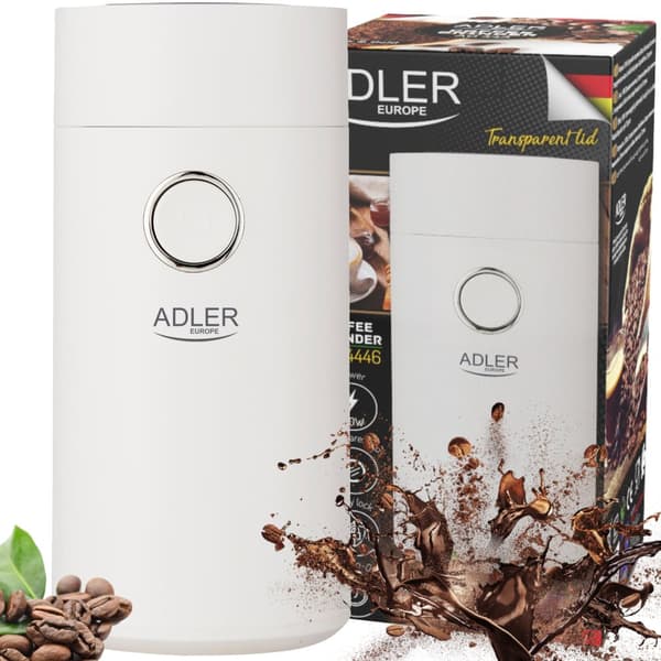 MŁYNEK DO MIELENIA KAWY ADLER | AD4446WS | WHITE SILVER