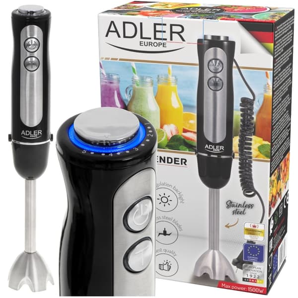 BLENDER RĘCZNY 1500W TURBO 5 PRĘDKOŚCI STAL ADLER | AD4625 adler-europe