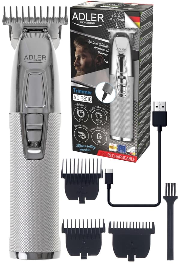 TRYMER DO BRODY PROFESJONALNY ADLER | AD2836 Silver Hopea