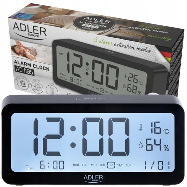 ZEGAR ADLER | BLACK | AD1195B