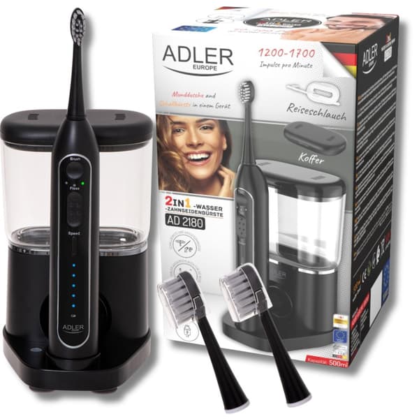 SZCZOTECZKA SONICZNA Z IRYGATOREM 2w1 BLACK ADLER | AD2180B