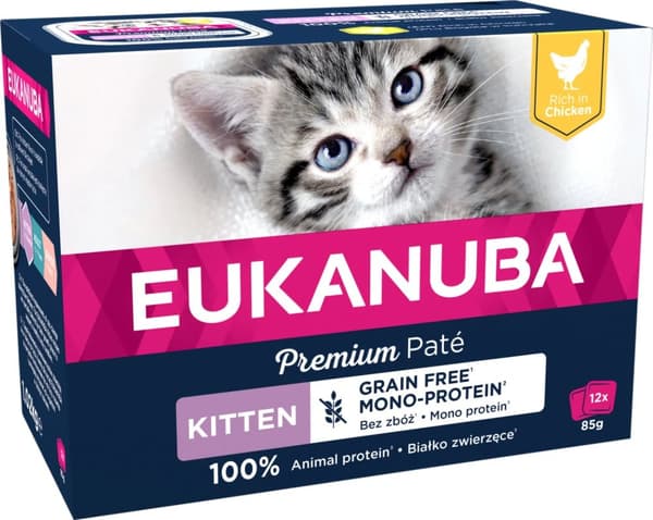 Eukanuba Euk Cat Kitten Chicken Pate Mono 12x85g