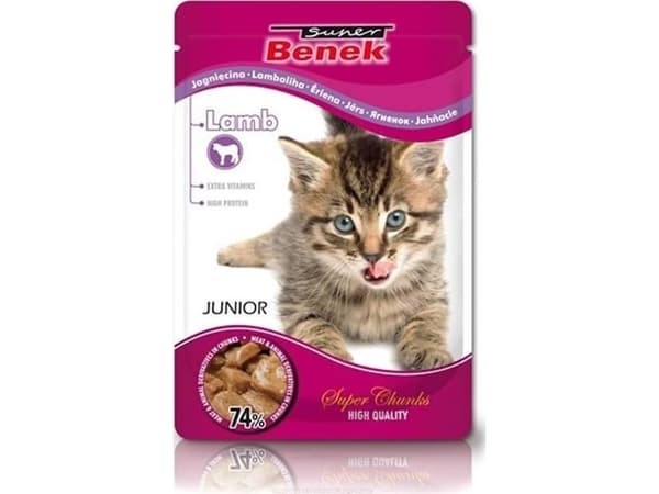 Super Benek Super Benek Junior MIX 4+1 GRATIS (5x100g) våtfôr for voksne katter, blanding av smaker