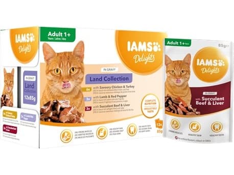 Iams Cat Adult Land collection in Gravy 12x85g