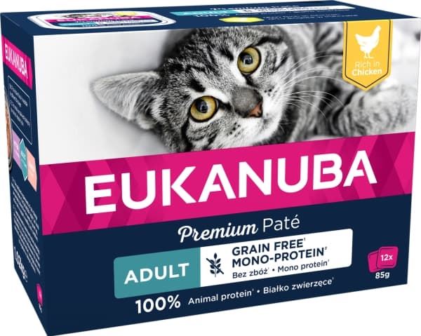 Eukanuba Euk Cat Adult Chicken Pate Mono 12x85g