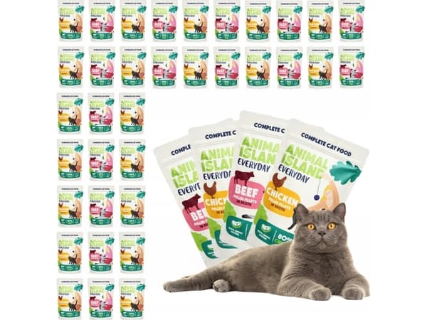 Animal Island ANIMAL ISLAND Nötkött/köttfärsfilé MIX - Kattmat - 40x85g