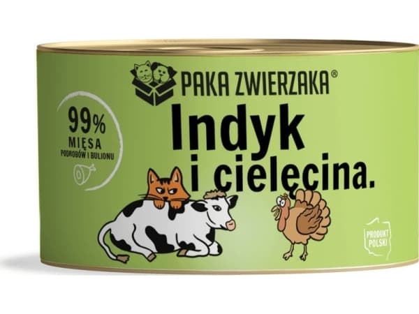Paka Zwierzaka Paka Zwierzaka - våt kattemat Kalkun og kalv 200g