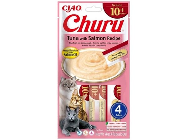 INABA CAT CHURU SENIOR TUNA WITH SALMON 4x14g (56g)