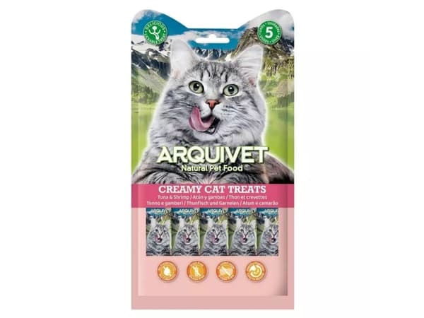 ARQUIVET Creamy Tonnikala &amp; katkarapu Snack - herkku kissoille - 5x14 g
