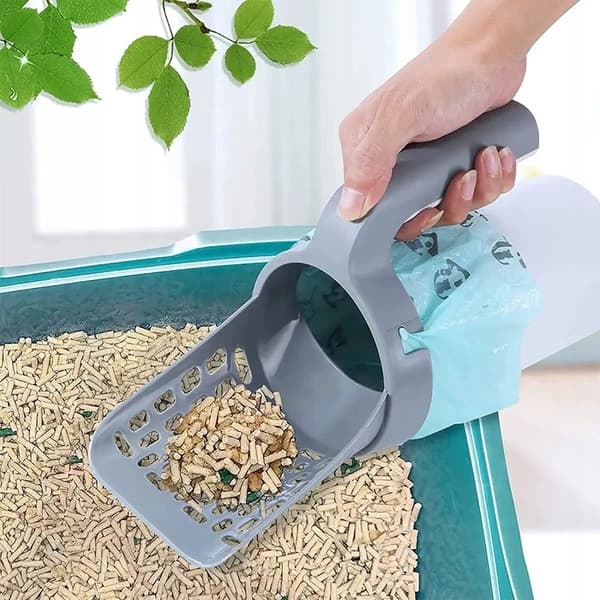SCOOP MED BEHOLDERHÅNDTAG BEHOLDER SCOOP TIL KATTESALDSBASSE