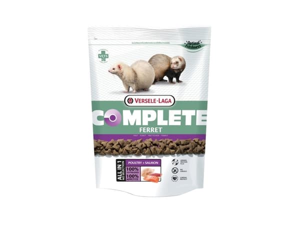 Versele-Laga Ferret 750g, Välipala, 750 g, D3-vitamiini, E-vitamiini, Poultry (chicken 42%, turkey 6%, duck 2%), Potatoes, Animal fat, Peas, Beet pul