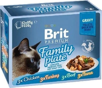 Brit Brit Wet Cat Food Mix Flavors 12x85g