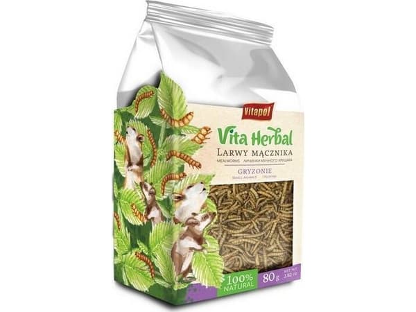 Vitapol Vitapol Przysmak dla Rod Jyrsijät Kärpäset Toukat 80g