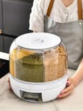 Miniatyrbillede 5 af 9: Rotationsdispenser til opbevaring og dispensering af foder og spirer - 6 rum