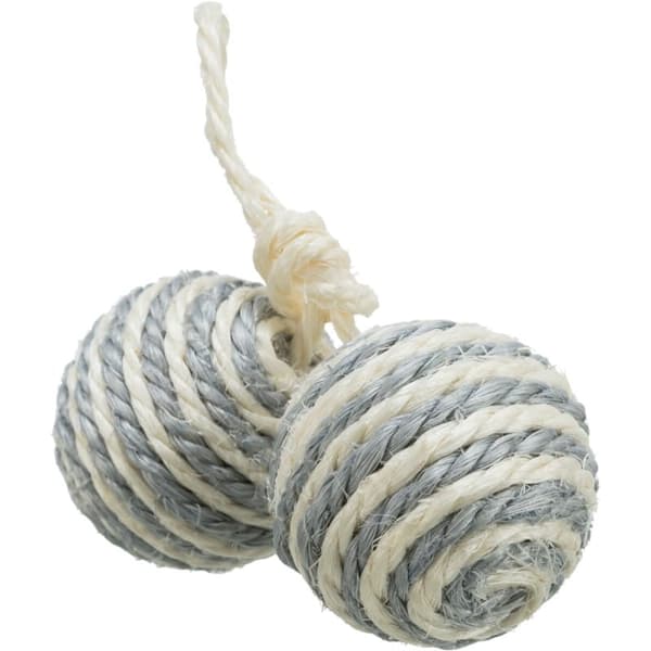DUBBEL SISALBOLL | Kattleksak | 4,5 cm