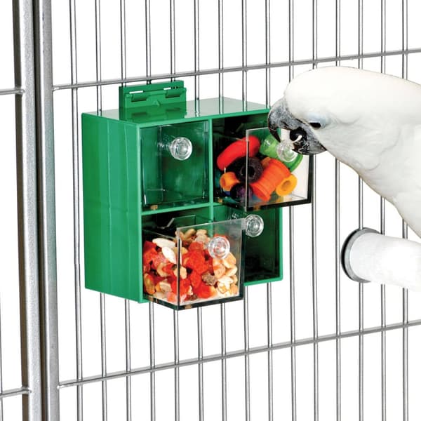 Interaktiv tallerken - legetøj og foderautomat i ét til store og mellemstore papegøjer