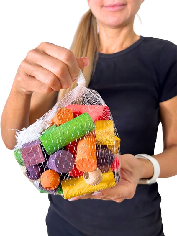 Tee-se-itse-setti lelujen kokoamiseen ja viimeistelyyn L - Varaosat papukaijalelujen tai tassulelujen tekemiseen
