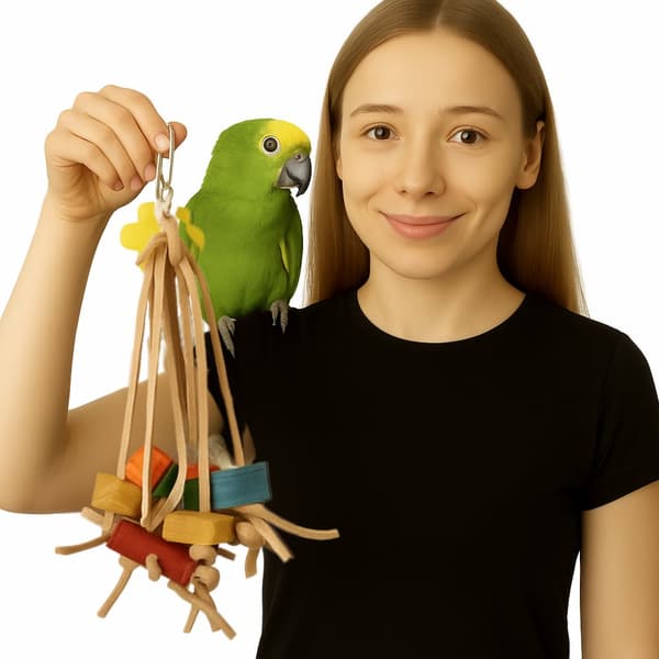 Tähkäpää - nahkainen lelu kaikille papukaijoille