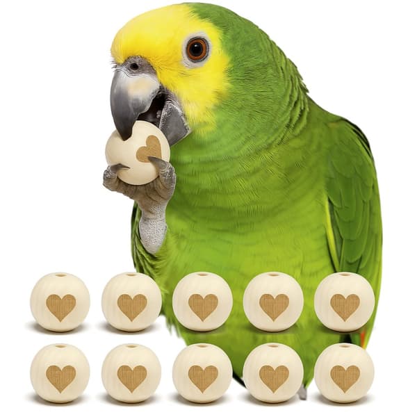 Puiset pallot HEARTS S - lelu papukaijojen tassuille tai tee-se-itse-varaosat