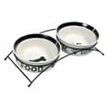 Miniatyrbillede 1 af 2: Pet feeding dish Trixie Double Bowl White Black Ceramic 0,6 L