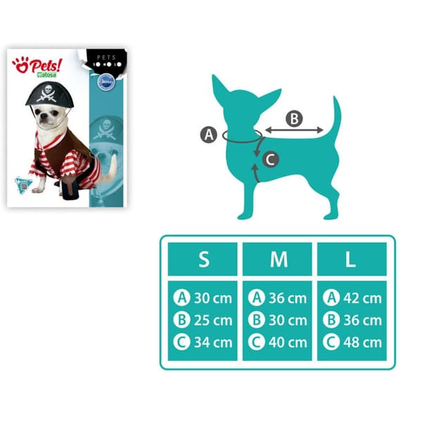 Dog Costume Size M Pirate