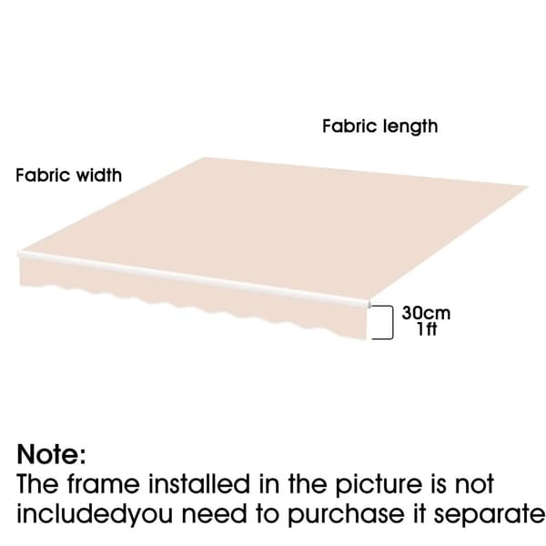 Vesitiivis Vedettävä Aurinkovarjo Kangas, Kestävä Oxford Materiaali, UV-suojaus,3x2,5m, Beige