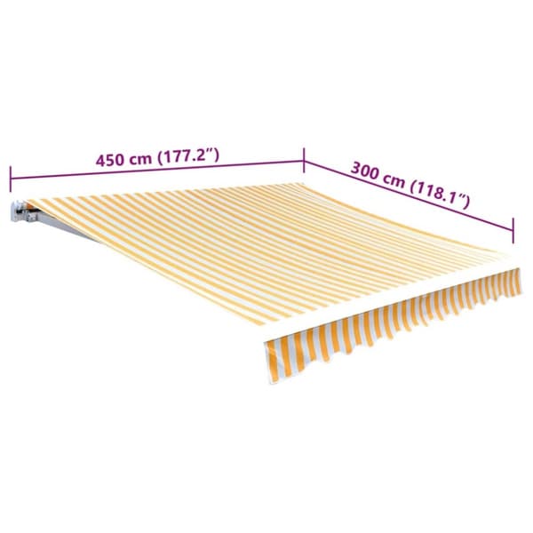vidaXL Markiseduk 450x300 cm oransje og hvit