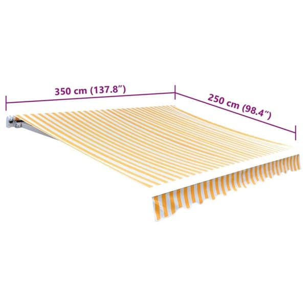 vidaXL Markiseduk 350x250 cm oransje og hvit