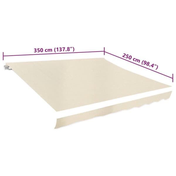 vidaXL Markisduk gräddvit 350x250 cm