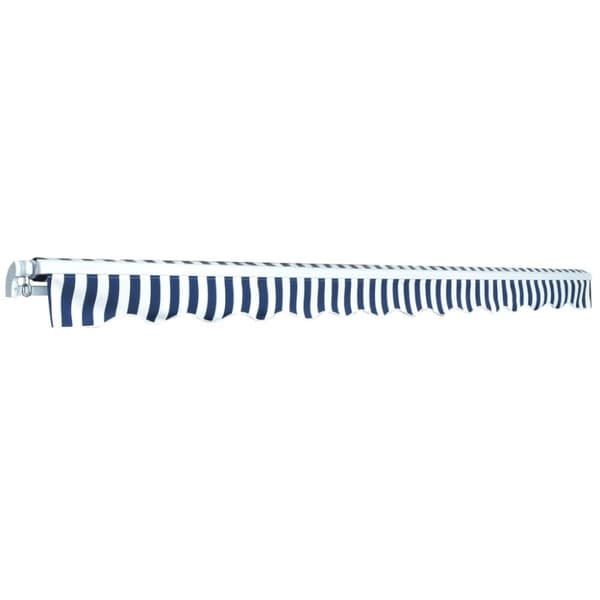 vidaXL Foldbar markise manuell 450 cm blå/hvit