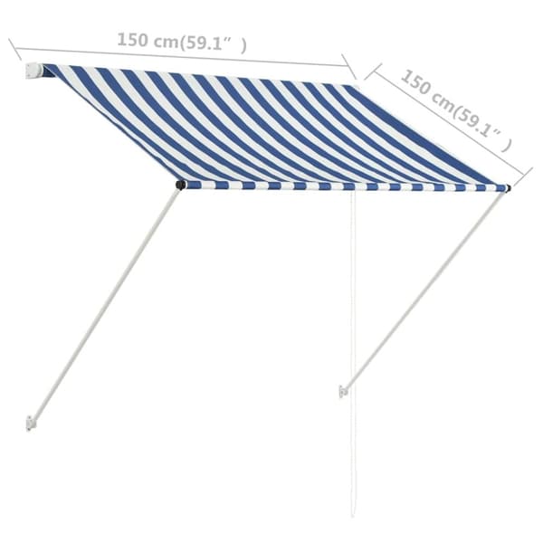 vidaXL Markis 150x150 cm blå och vit