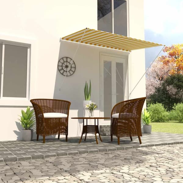 vidaXL foldemarkise 200x150 cm gul og hvid