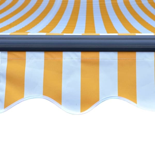 vidaXL Manuell uttrekkbar markise med LED 300x250 cm gul og hvit