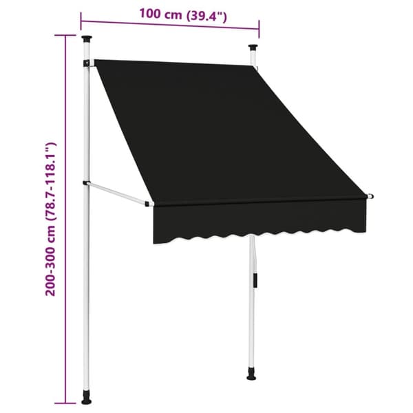 vidaXL foldemarkise manuel betjening 100 cm antracitgrå