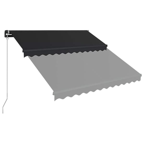 vidaXL Manuaalisesti kelattava markiisi LEDillä 300x250 cm antrasiitti