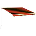 Miniatyrbilde 3 av 9: vidaXL Automatisk uttrekkbar markise 400x300 cm oransje og brun