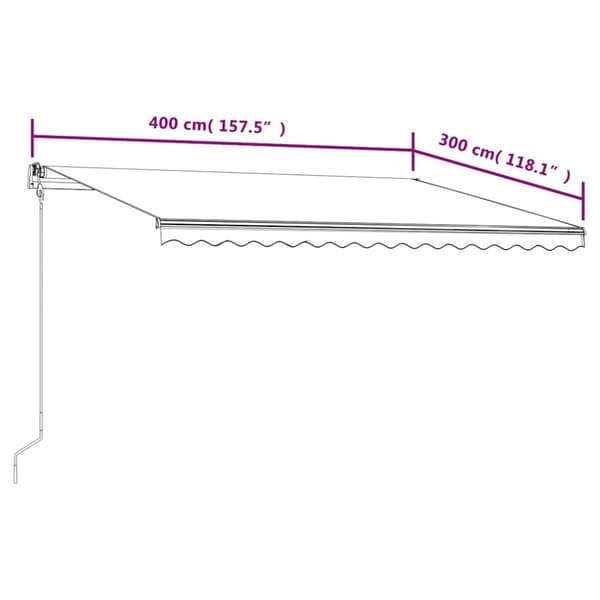 vidaXL Automatisk uttrekkbar markise 400x300 cm oransje og brun