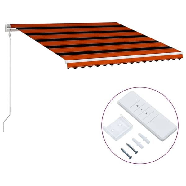 vidaXL Automatisk uttrekkbar markise 400x300 cm oransje og brun