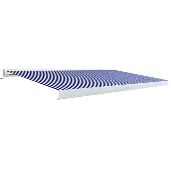 vidaXL kassettemarkise m. motor 500x300 cm blå og hvid