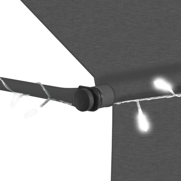 vidaXL Manuell uttrekkbar markise med LED 350 cm antrasitt