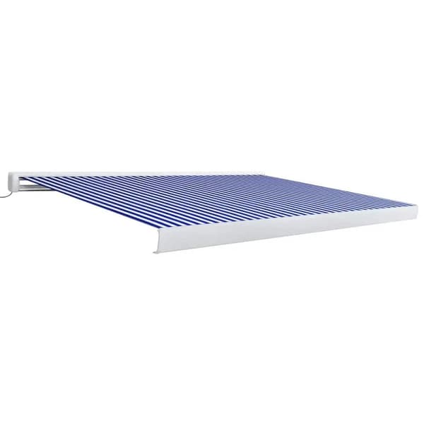 vidaXL Moottoroitu kasettimarkiisi 450x300 cm sininen ja valkoinen