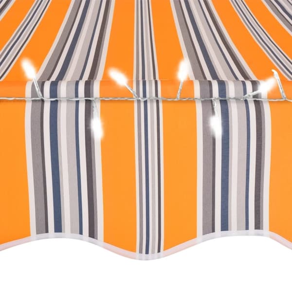 vidaXL Sisäänkelattava markiisi LED-valoilla 350 cm keltainen/sininen