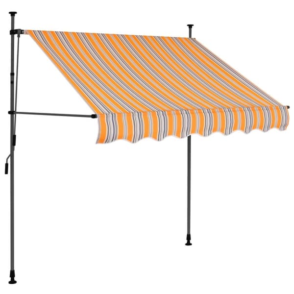 vidaXL markise m. LED-lys manuel betjening 100 cm gul og blå