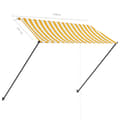 Miniatyrbilde 9 av 9: vidaXL Uttrekkbar markise med LED 250x150 cm gul og hvit